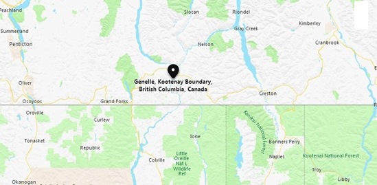 Genelle, British Columbia Area Map & More