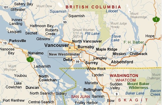 Where Is New Westminster British Columbia See Area Map More