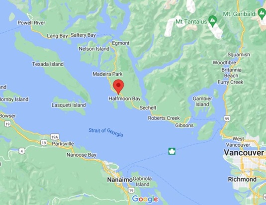 Secret Cove, British Columbia area map & More