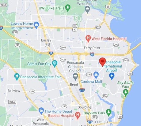 To College Court Pensacola nbhd Florida area map More
