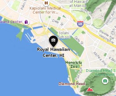 Royal Hawaiian Center Map Royal Hawaiian Center [Honolulu Nbhd], Hawaii Area Map & More