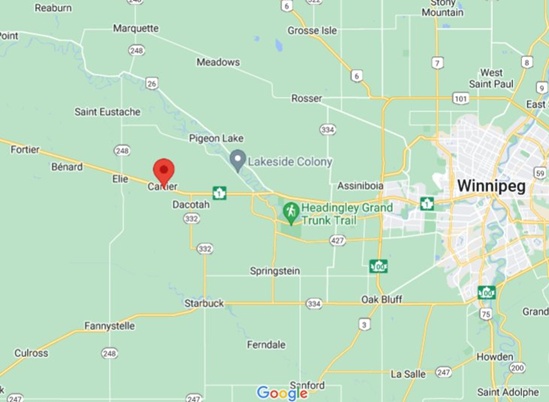 Cartier Manitoba area map More