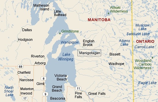Pine Falls Manitoba Map Manigotagan, Manitoba Area Map & More