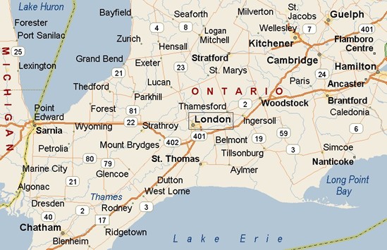 Where Is London Ontario See Area Map More