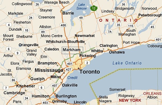 Markham, Ontario Area Map & More