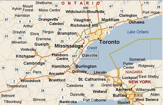 Oakville, Ontario Area Map & More