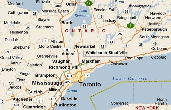 WhitchurchStouffville, Ontario Area Map & More