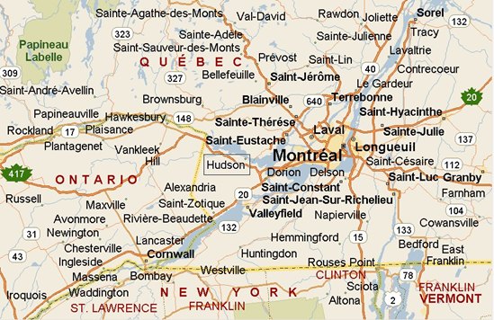 hudson quebec map