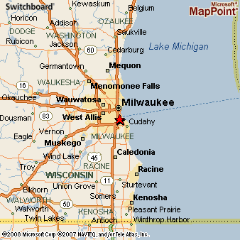 Bay View (milwaukee Nbhd), Wisconsin Area Map & More