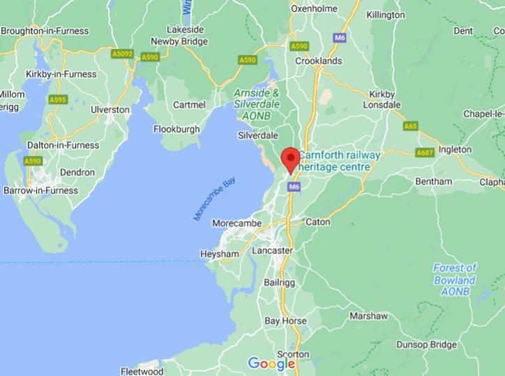 Carnforth (Lancashire), England (UK) area map & More