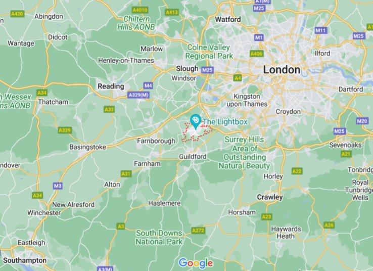 Woking (Surrey), England (UK) area map & More