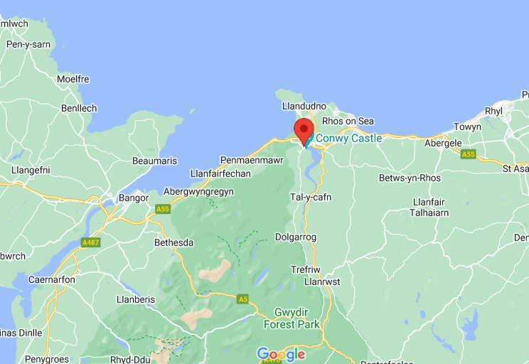 Where is Conwy (town), Wales (UK)? see area map & more