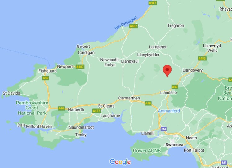 Where is Talley (Carmarthenshire), Wales (UK)? see area map & more