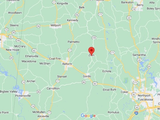 Zion (Pickens Co), Alabama area map & More