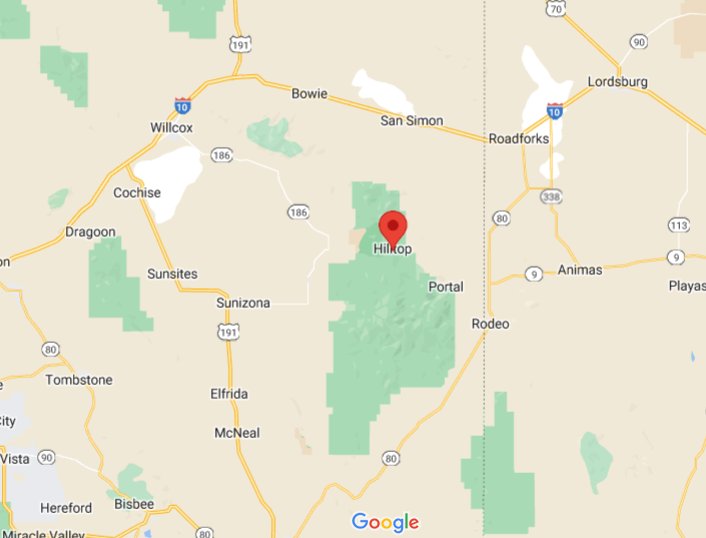 Hilltop, Arizona area map & More