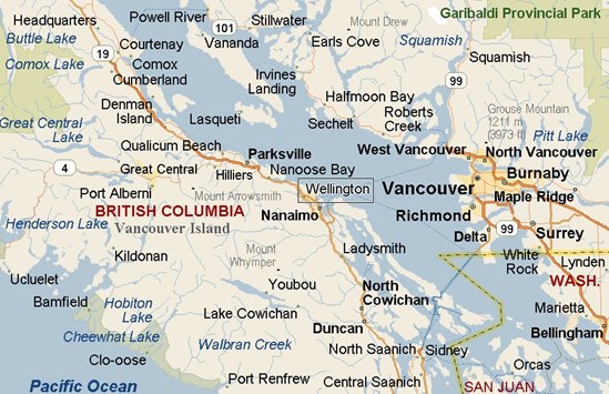 Wellington British Columbia Area Map & More