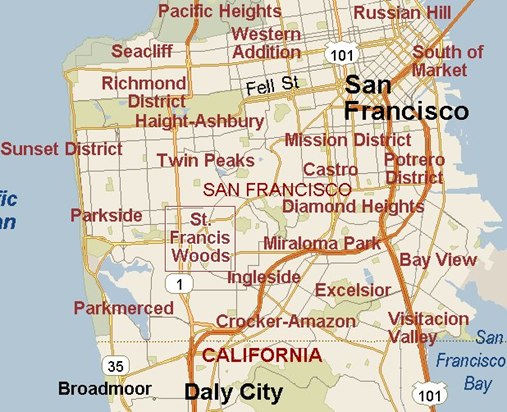 Where is St. Francis Woods [San Francisco nbhd], California? see area ...