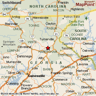 Clarkesville, Georgia Area Map & More