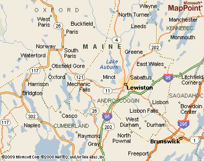 Minot, Maine Area Map & More