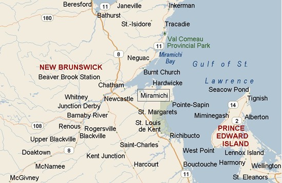 Where Is Miramichi New Brunswick See Area Map And More