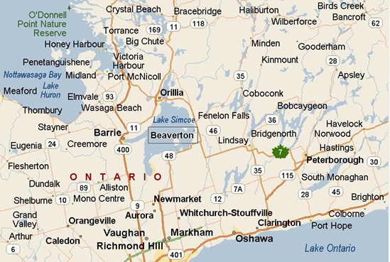 Where is Beaverton, Ontario? see area map & more