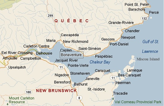 Bonaventure, Quebec area map & More