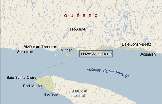 Havre-St-Pierre, Quebec area map & More