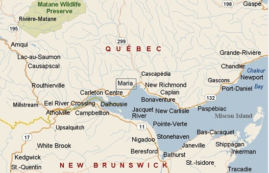 Maria, Quebec area map & More