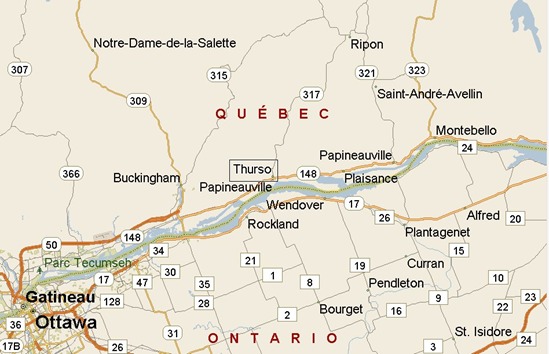 Thurso, Quebec area map & More