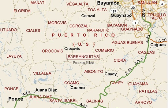 Barranquitas, Puerto Rico Area Map & More