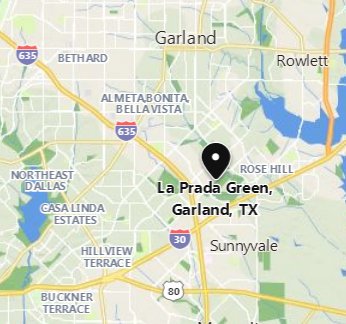 La Prada Green [Garland nbhd], Texas area map & More