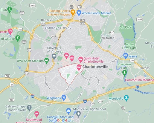 Where is Fifeville [Charlottesville nbhd], Virginia? see area map & more