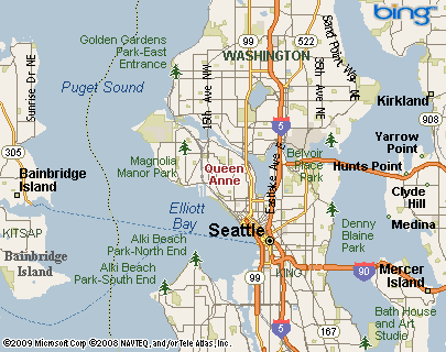 Queen Anne (Seattle nbhd), Washington Area Map & More