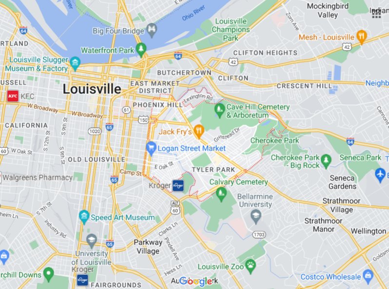 40204 Zip Code Area Map & Details